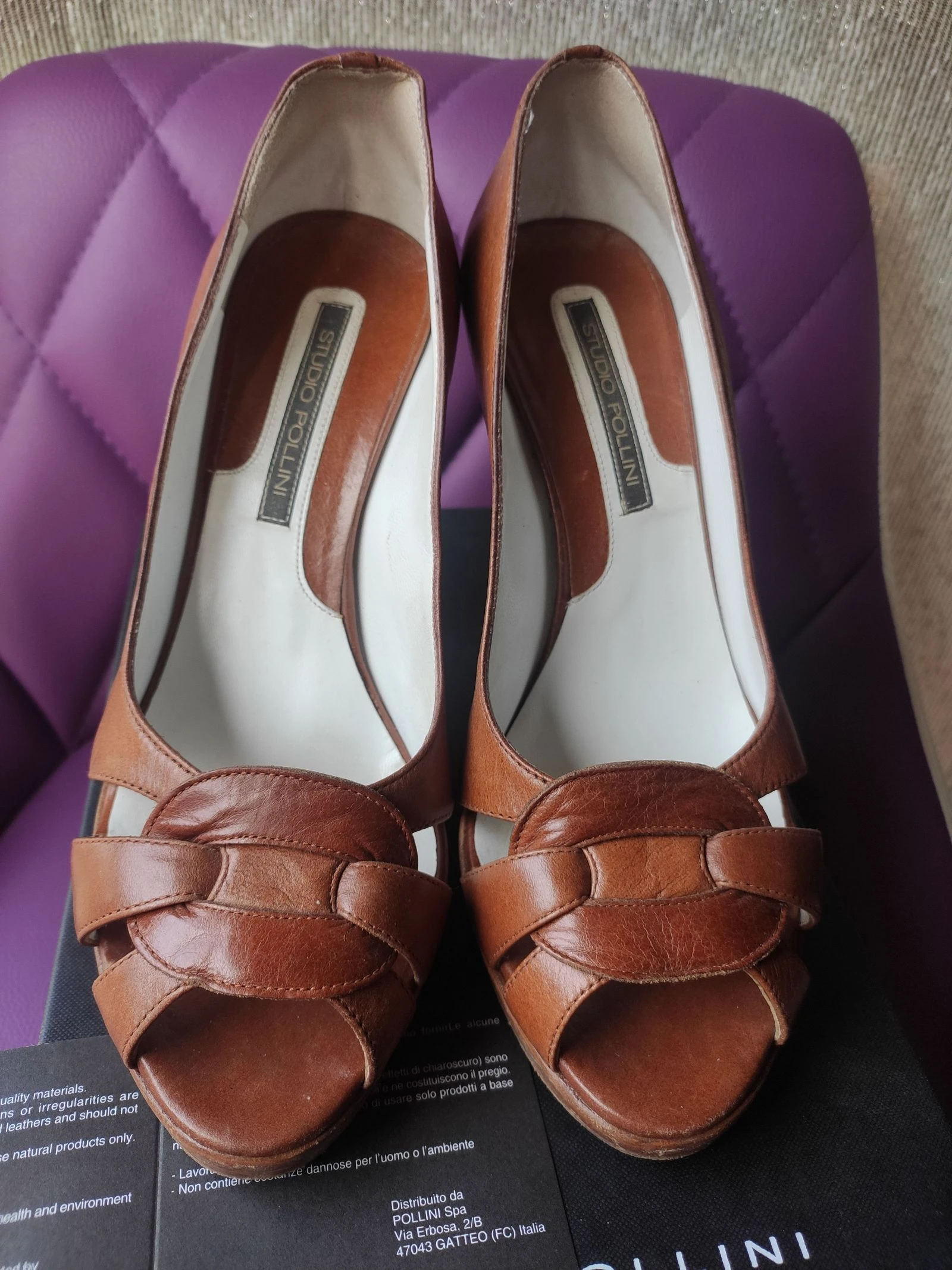 Italian Pollini leather peep toes – photo 2
